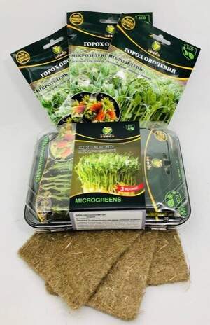 Микрозелень НАБОР Салатный (горох, редька, лук) Микрозелень НАБОР Салатный (горох, редька, лук)